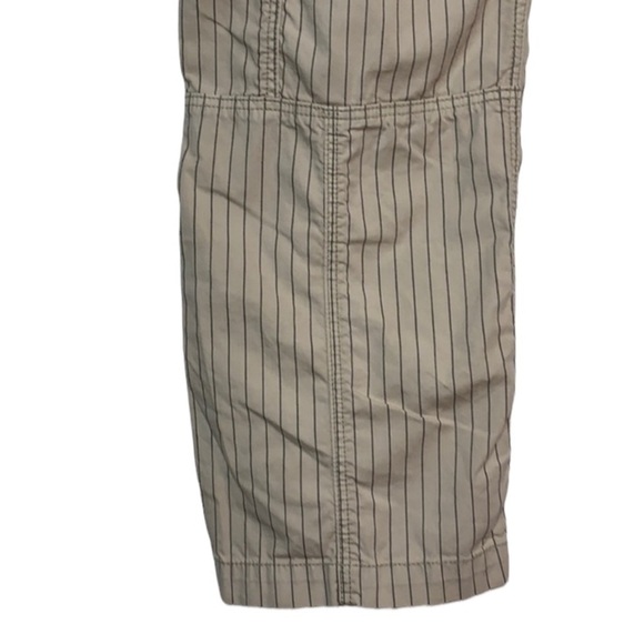 🌸2/$25 Anthro Hei Hei Cream Navy Pinstripe Beachwalker Ankle Length Pants - Picture 8 of 11